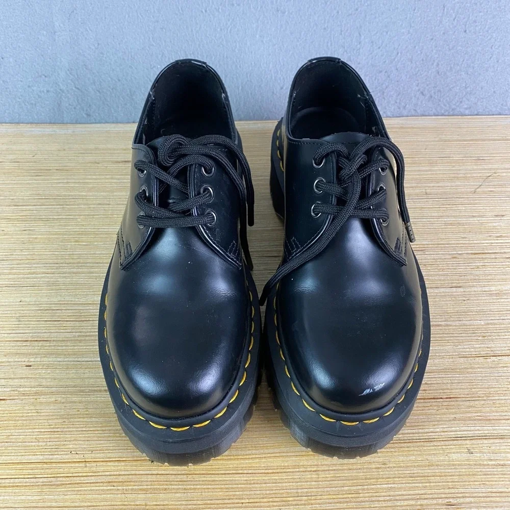Dr Martens Oxford Shoes Womens US 6 1461 Quad Black Smooth Leather Platform